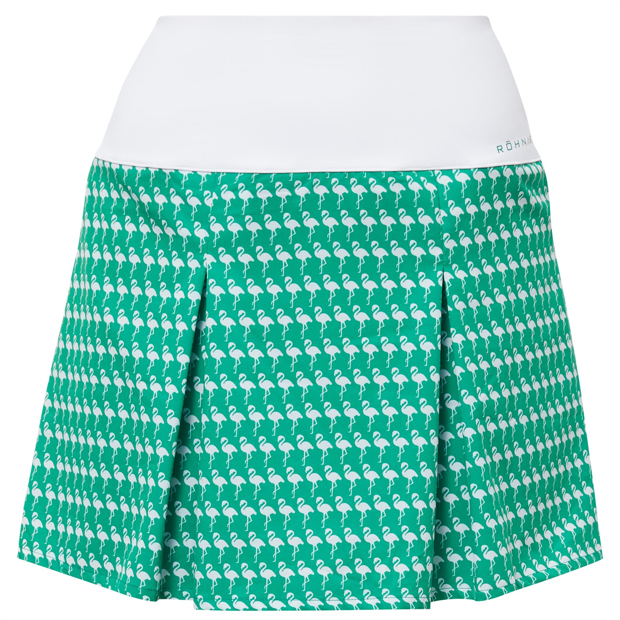 Rohnisch Aurora Pleated Ladies Golf Skort Flamingo Aop Jelly Bean